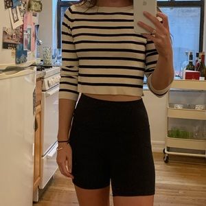 Club Monaco Striped Cropped Sweater (Size XS)